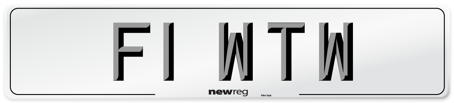 F1 WTW Number Plate from New Reg